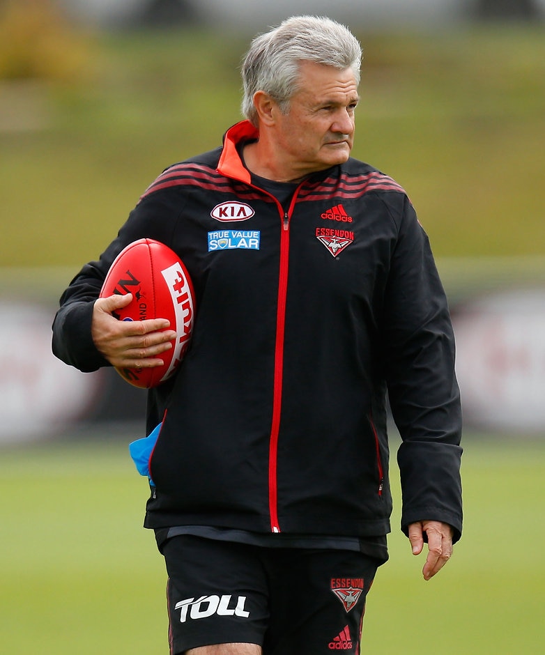 AFL 2013 Training - Essendon 291113 Neil Craig looks on during an Essendon Bombers training session at the True Value Solar Centre, Melbourne on November 29, 2013. (Photo: Michael Willson/AFL Media)